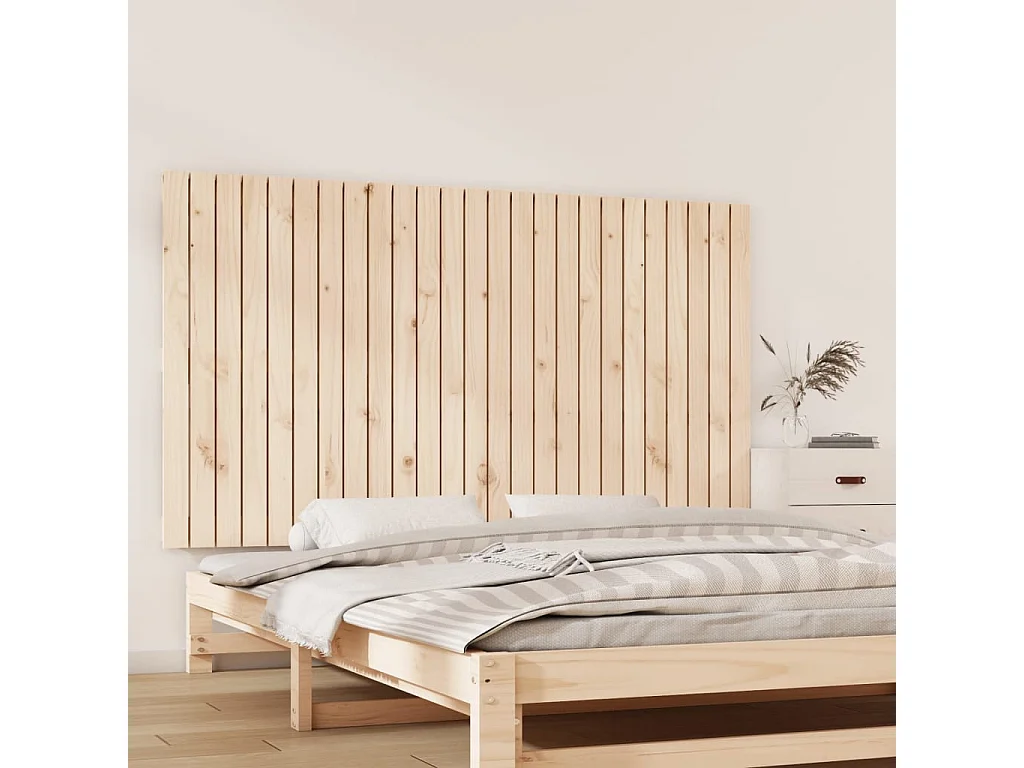 Cabecero de Cama | Cabezal de cama | Mueble de cabecero de pared madera maciza de pino 159,5x3x90 cm