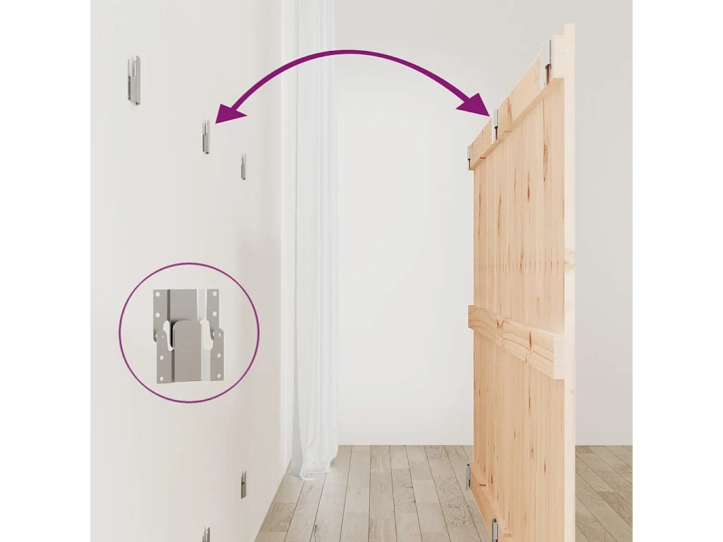 Cabecero de Cama | Cabezal de cama | Mueble de cabecero de pared madera maciza de pino 159,5x3x90 cm