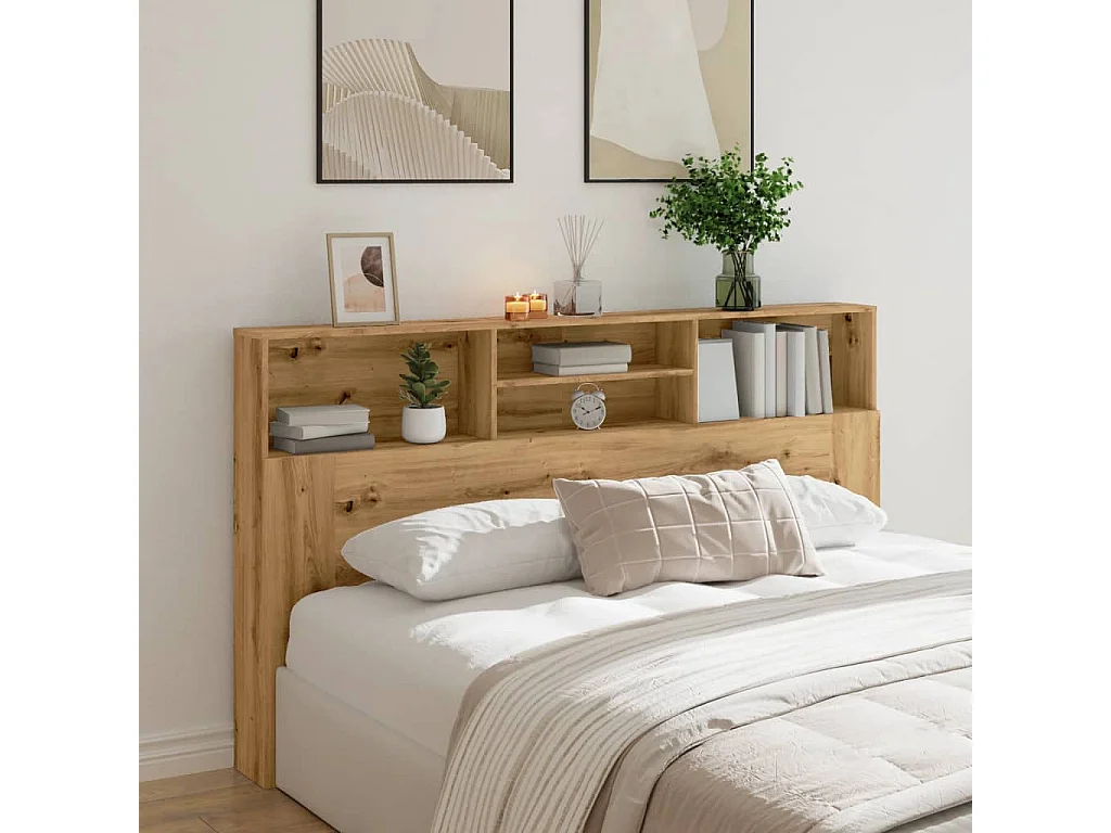 Cabecero de Cama | Cabezal de cama | Mueble de cabecero Artisan Oak 180x19x103,5 cm Madera de ingeniería