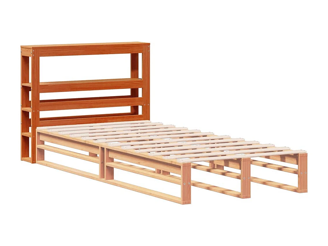 Tête de Lit | Panneau de tête pour lit Moderne avec étagères marron cire 90 cm bois massif de pin