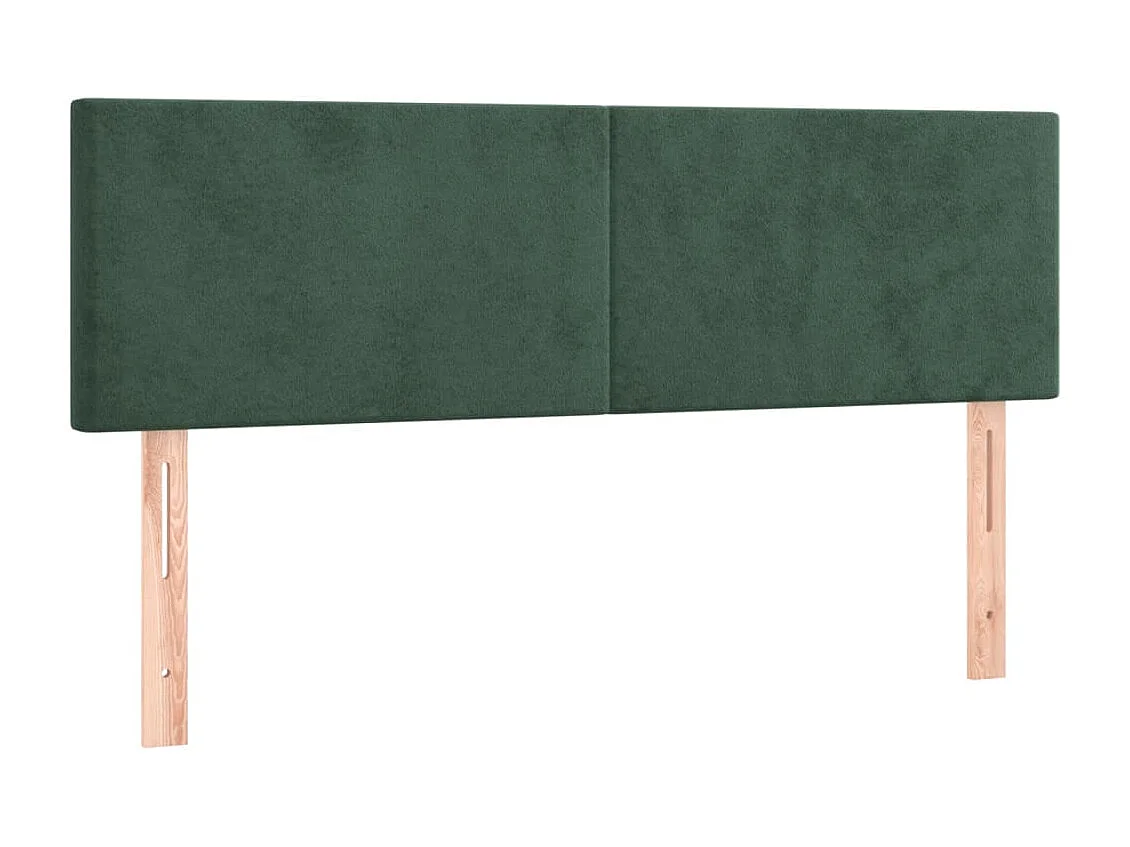 Têtes de lit | Panneaux de tête pour lit Moderne 2 pcs Vert foncé 72x5x78/88 cm Velours