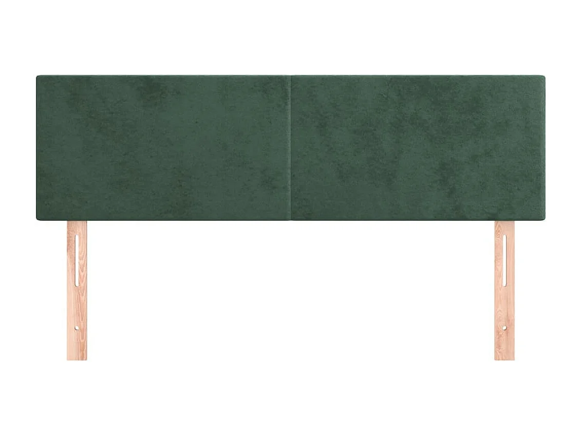 Têtes de lit | Panneaux de tête pour lit Moderne 2 pcs Vert foncé 72x5x78/88 cm Velours