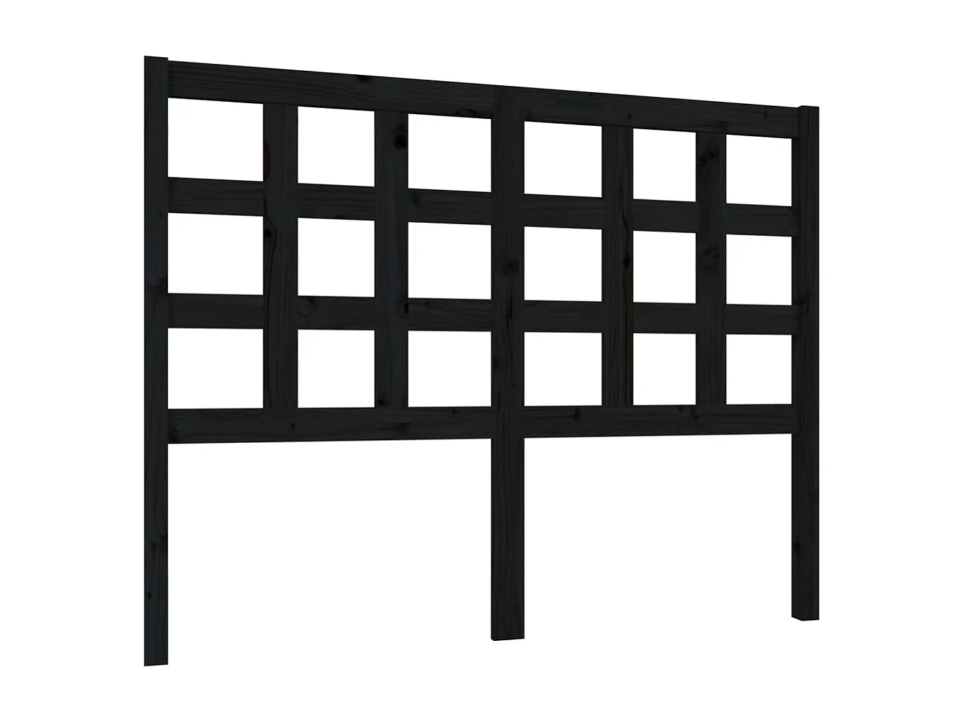 Cabecero de Cama | Cabezal de cama | Mueble de cabecero madera maciza de pino negro 125,5x4x100 cm