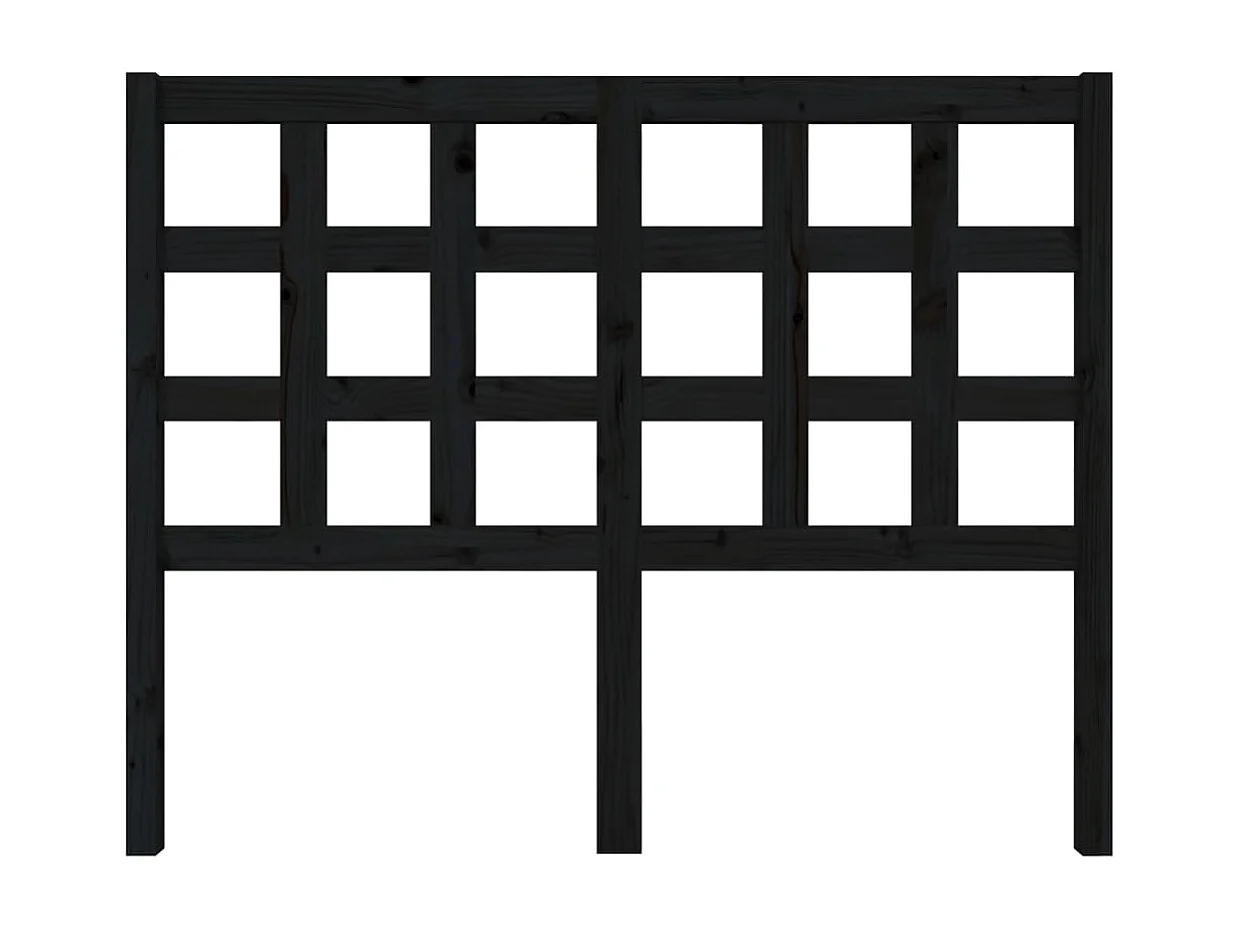 Cabecero de Cama | Cabezal de cama | Mueble de cabecero madera maciza de pino negro 125,5x4x100 cm