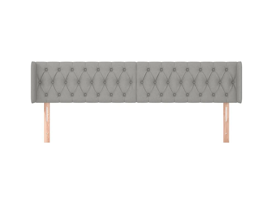 Mueble cabecero | Cabezal de cama | Cabecero de tela gris claro 183x16x78/88 cm