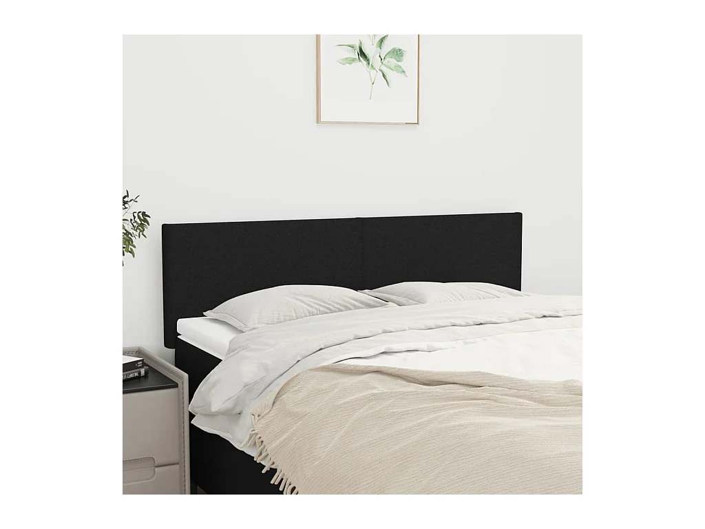 Têtes de lit | Panneaux de tête pour lit Moderne 2 pcs Noir 72x5x78/88 cm Tissu