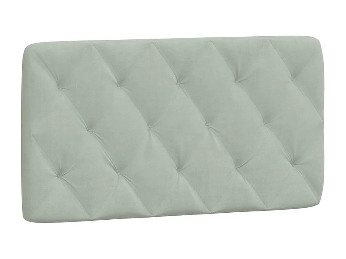 Tête de lit | Coussin de tête de lit | Tête de lit décoratif gris clair 100 cm velours