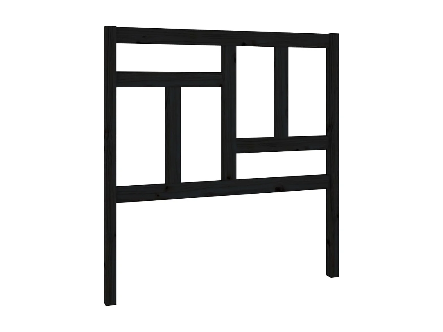 Cabecero de Cama | Cabezal de cama | Mueble de cabecero madera maciza de pino negro 95,5x4x100 cm