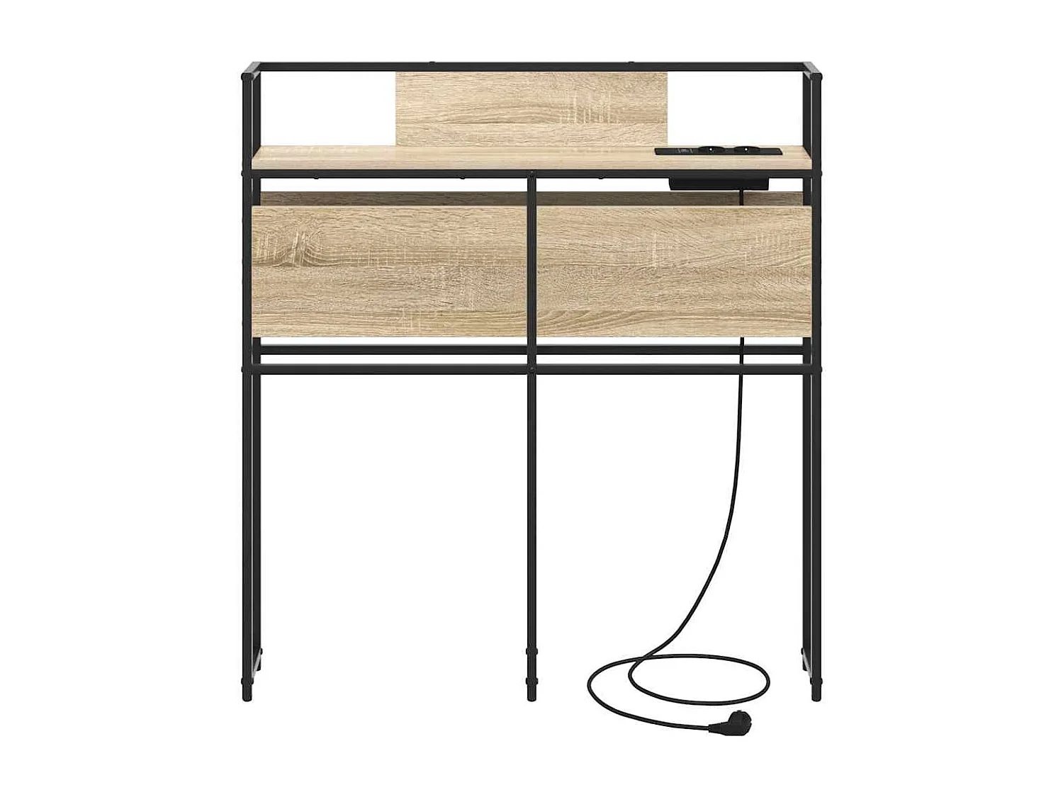 Mueble cabecero con almacenamiento | Cabecera de almacenamiento con estante Roble Sonoma 80 cm