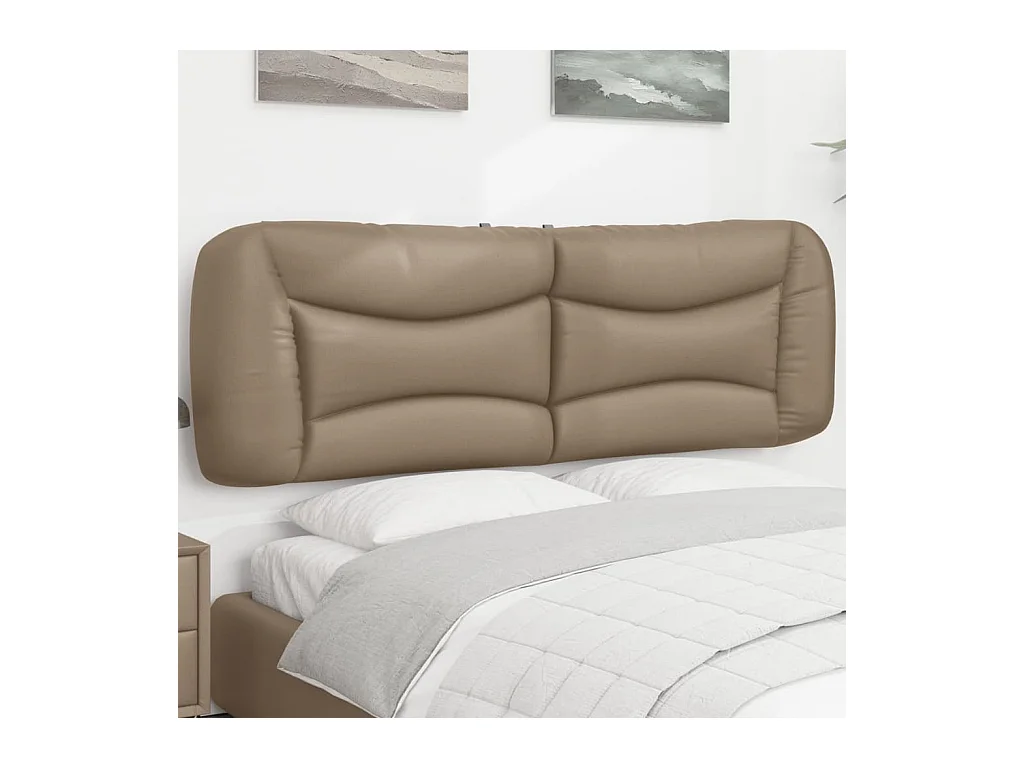 Cabecero de Cama | Cabezal de cama | Mueble de cabecero acolchado Hvar cuero sintético capuchino 160 cm