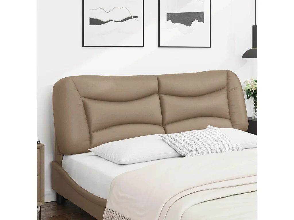Cabecero de Cama | Cabezal de cama | Mueble de cabecero acolchado Hvar cuero sintético capuchino 160 cm