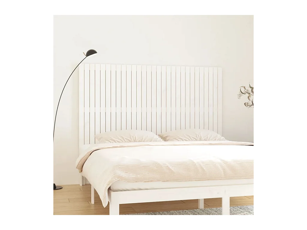 Tête de lit murale | Panneau de tête pour lit Moderne  Blanc 185x3x110 cm Bois massif de pin