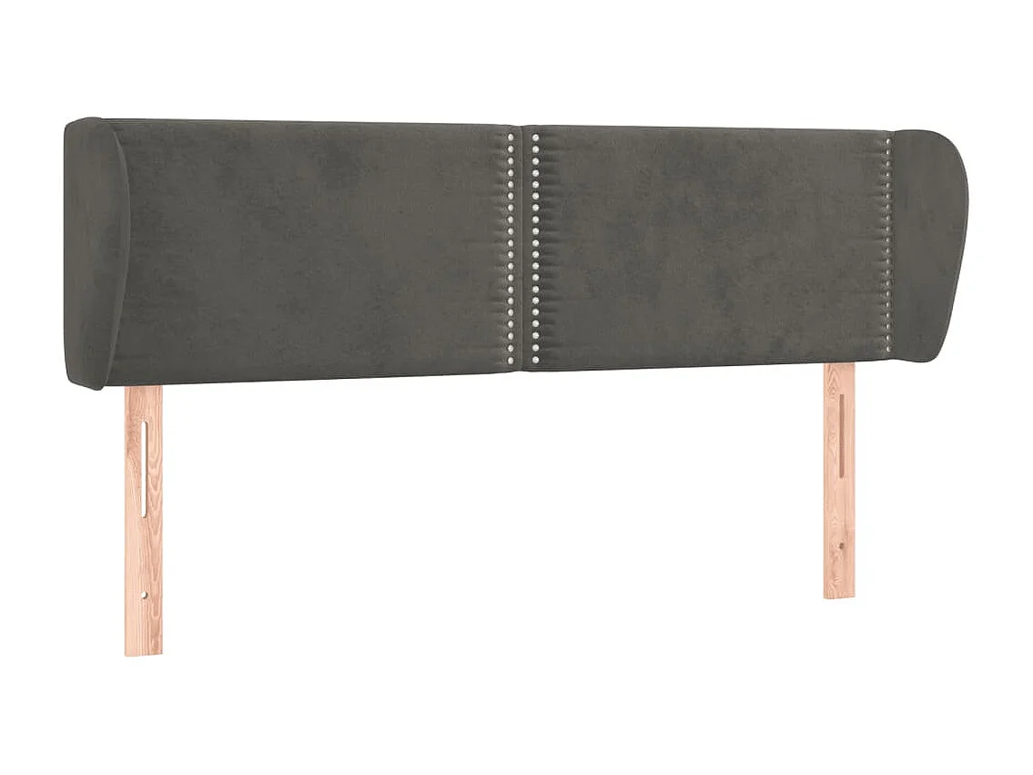 Hoofdbord | Hoofdeinde met randen 147x23x78/88 cm fluweel donkergrijs