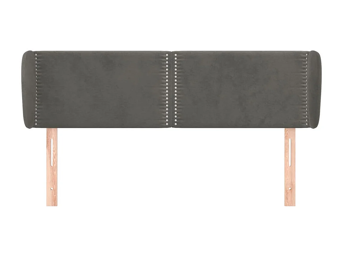 Hoofdbord | Hoofdeinde met randen 147x23x78/88 cm fluweel donkergrijs