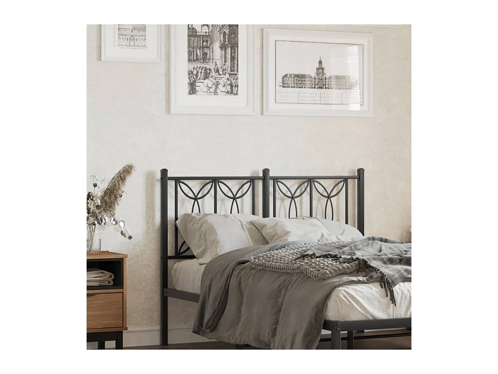 Mueble cabecero | Cabezal de cama | Cabecero de metal negro 120 cm