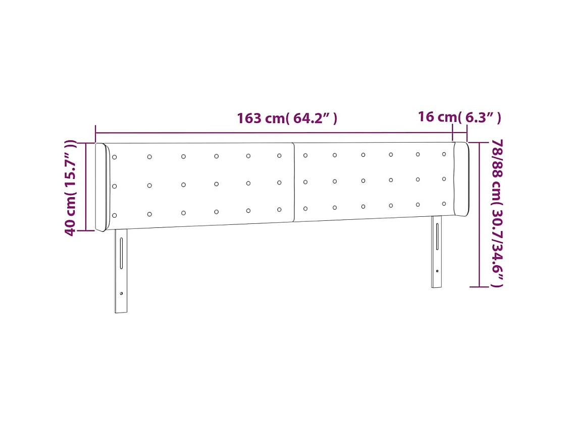 Mueble cabecero | Cabezal de cama | Cabecero con LED de tela crema 163x16x78/88 cm