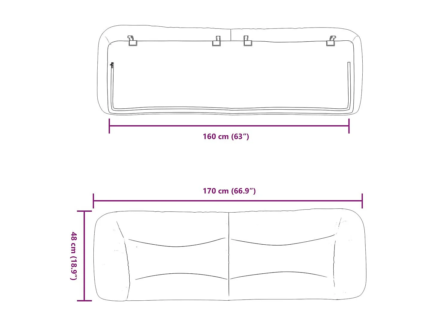 Cabecero de Cama | Cabezal de cama | Mueble de cabecero acolchado Hvar tela gris taupé 160 cm
