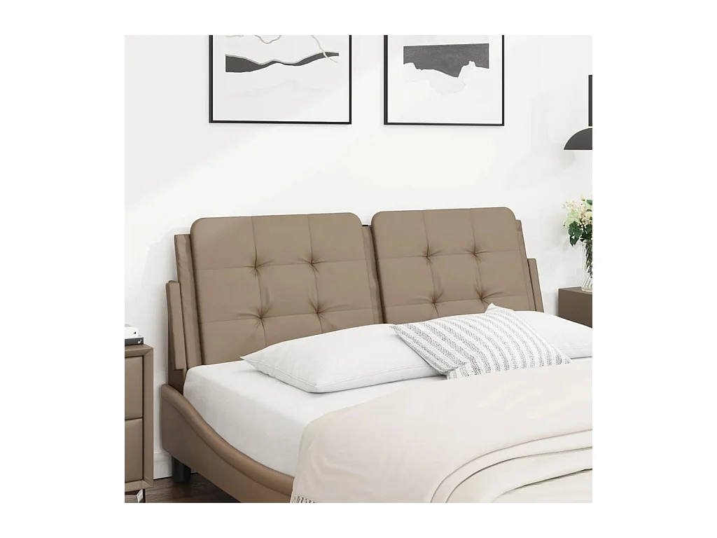Cabecero de Cama | Cabezal de cama | Mueble de cabecero acolchado Zadar cuero sintético capuchino 120 cm