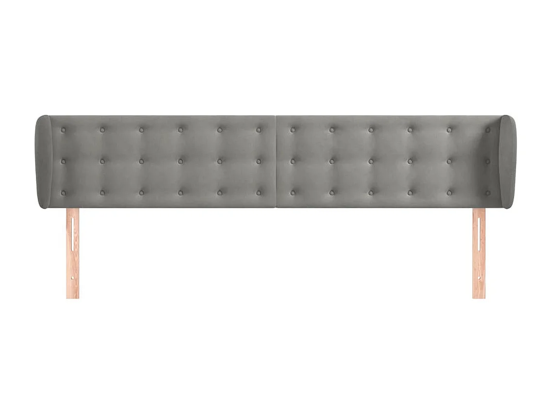 Mueble cabecero | Cabezal de cama | Cabecero de terciopelo gris claro 203x23x78/88 cm