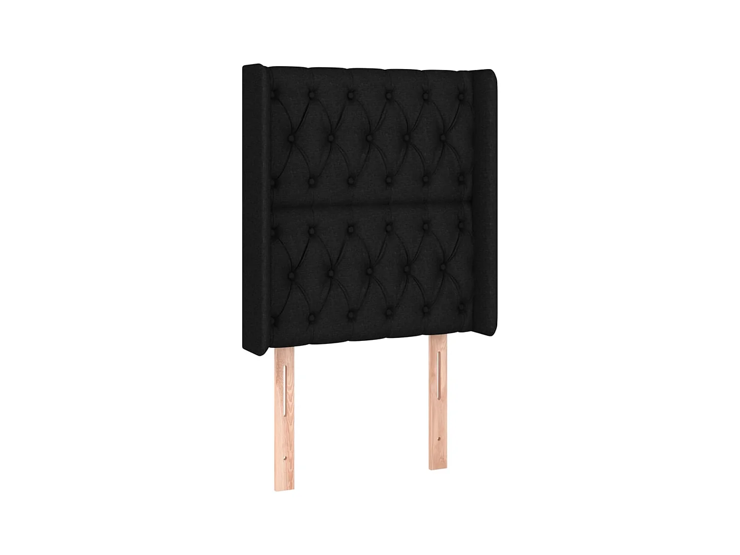 Tête de Lit | Panneau de tête pour lit Moderne avec oreilles Noir 83x16x118/128 cm Tissu