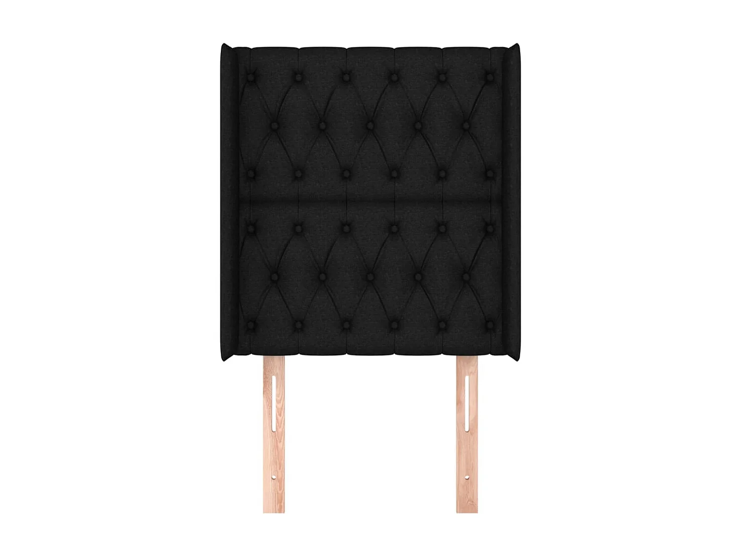 Tête de Lit | Panneau de tête pour lit Moderne avec oreilles Noir 83x16x118/128 cm Tissu