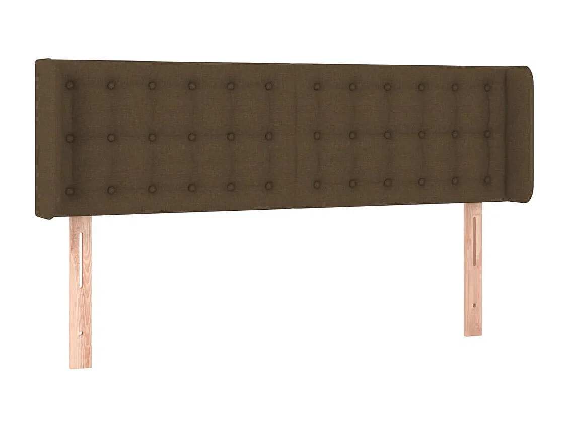 Hoofdbord | Hoofdeinde LED 147x16x78/88 cm stof donkerbruin