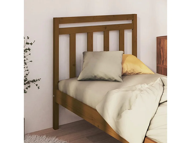 Tête de Lit | Panneau de tête pour lit Moderne Marron miel 95x4x100 cm Bois massif de pin