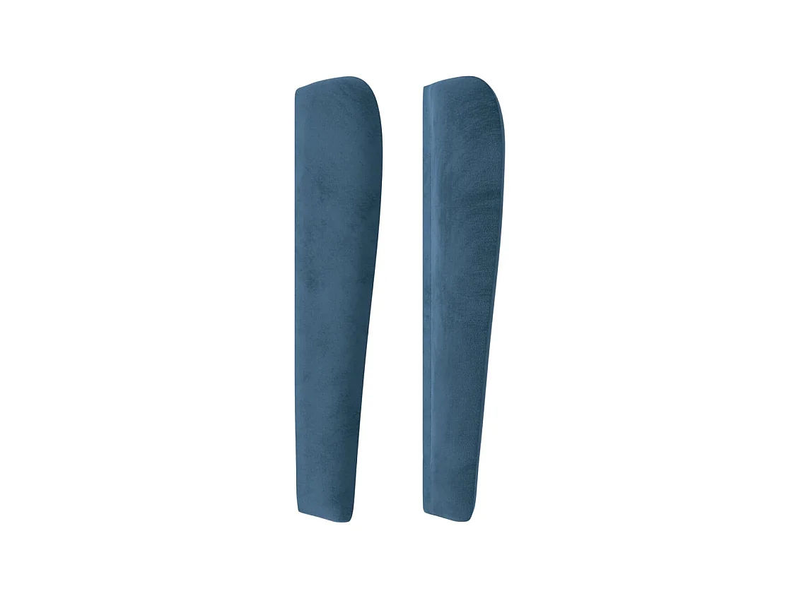 Cabecero | Cabezal de Cama | Mueble cabecero con orejas de terciopelo azul oscuro 203x23x118/128 cm