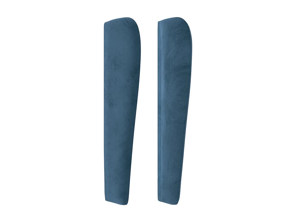 Tête de Lit | Panneau de tête pour lit Moderne avec oreilles Bleu foncé 203x23x118/128 cm Velours
