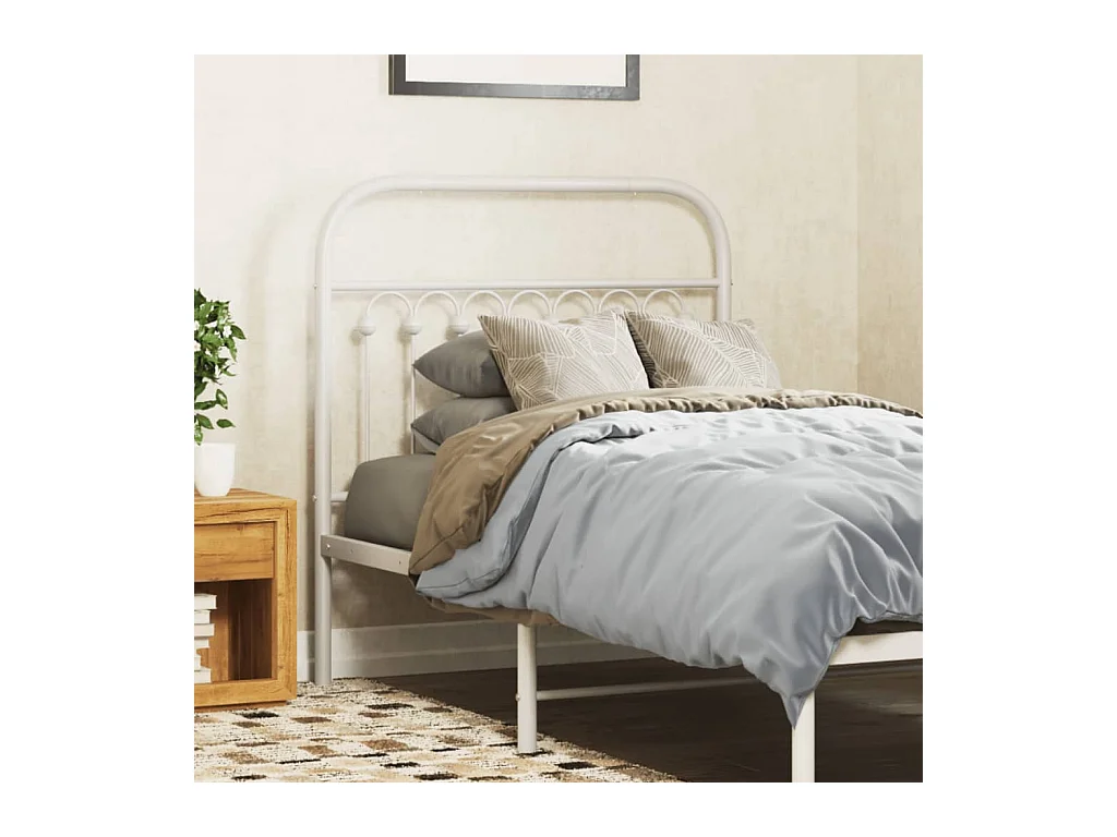 Mueble cabecero | Cabezal de cama | Cabecero de metal blanco 90 cm
