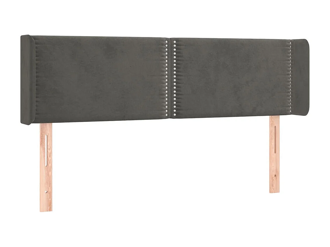 Hoofdbord | Hoofdeinde LED 147x16x78/88 cm fluweel donkergrijs