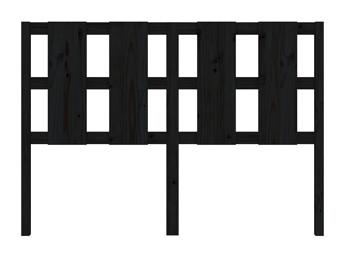 Cabecero de Cama | Cabezal de cama | Mueble de cabecero madera maciza de pino negro 145,5x4x100 cm