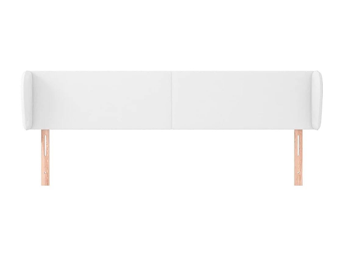 Tête de Lit | Panneau de tête pour lit Moderne avec oreilles Blanc 203x23x78/88 cm Similicuir