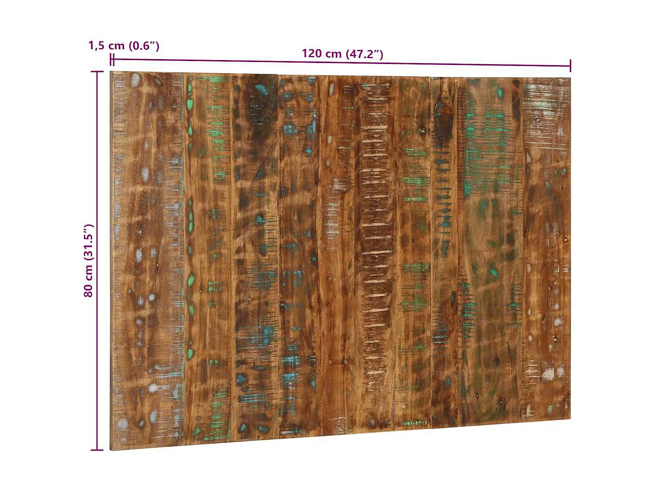 Tête de Lit | Panneau de tête pour lit Moderne multicolore 120 cm bois massif récupération