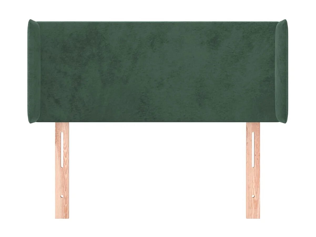 Tête de Lit | Panneau de tête pour lit Moderne avec oreilles Vert foncé 83x16x78/88 cm Velours