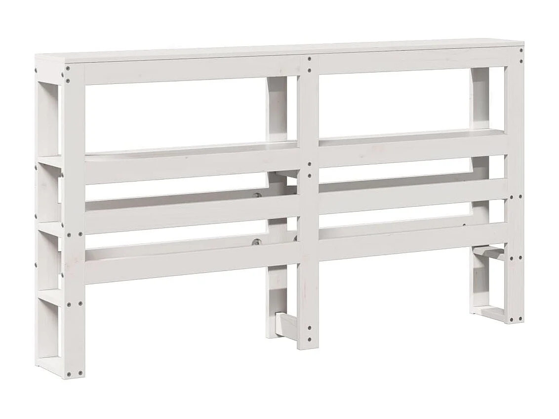 Tête de Lit | Panneau de tête pour lit Moderne avec étagères blanc 140 cm bois massif de pin
