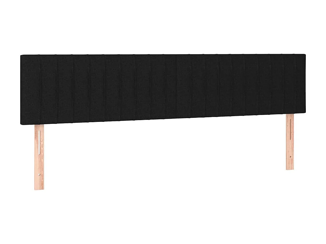 Tête de Lit | Panneau de tête pour lit Moderne à LED Noir 180x5x78/88 cm Tissu