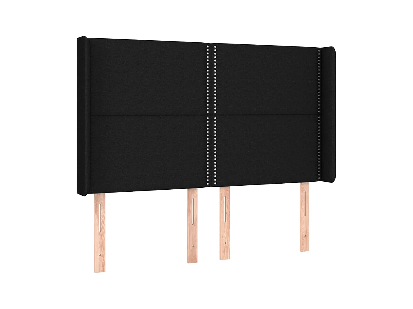 Mueble cabecero | Cabezal de cama | Cabecero con LED de tela negro 147x16x118/128 cm