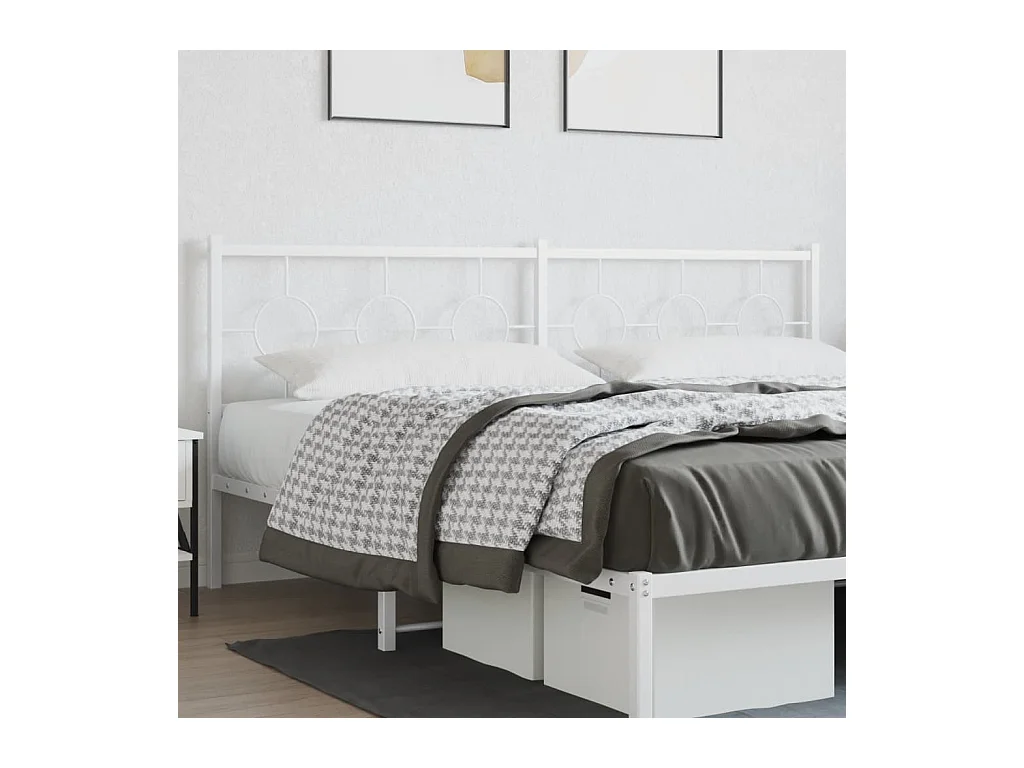Mueble cabecero | Cabezal de cama | Cabecero de metal blanco 193 cm