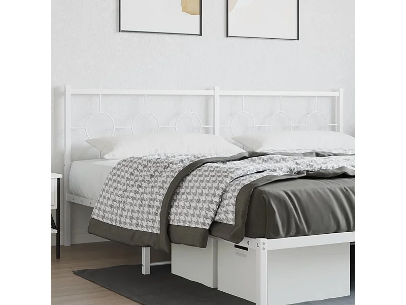 Tête de Lit | Panneau de tête pour lit Moderne métal blanc 193 cm