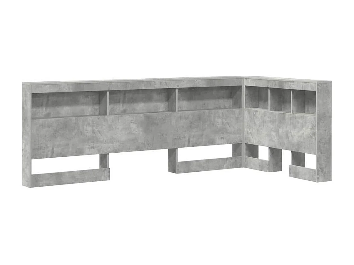 Tête de Lit de rangement | Panneau de tête pour lit Gris béton 90 cm Bois d'ingénierie