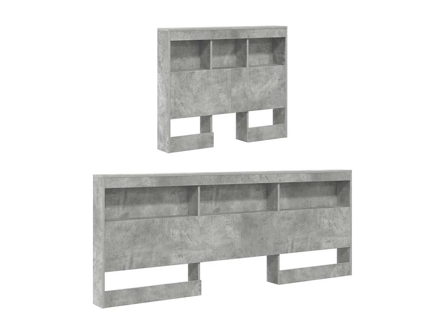 Tête de Lit de rangement | Panneau de tête pour lit Gris béton 90 cm Bois d'ingénierie