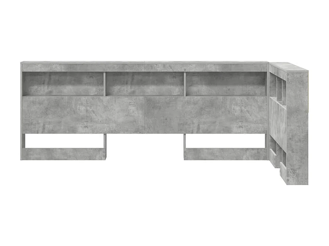Tête de Lit de rangement | Panneau de tête pour lit Gris béton 90 cm Bois d'ingénierie
