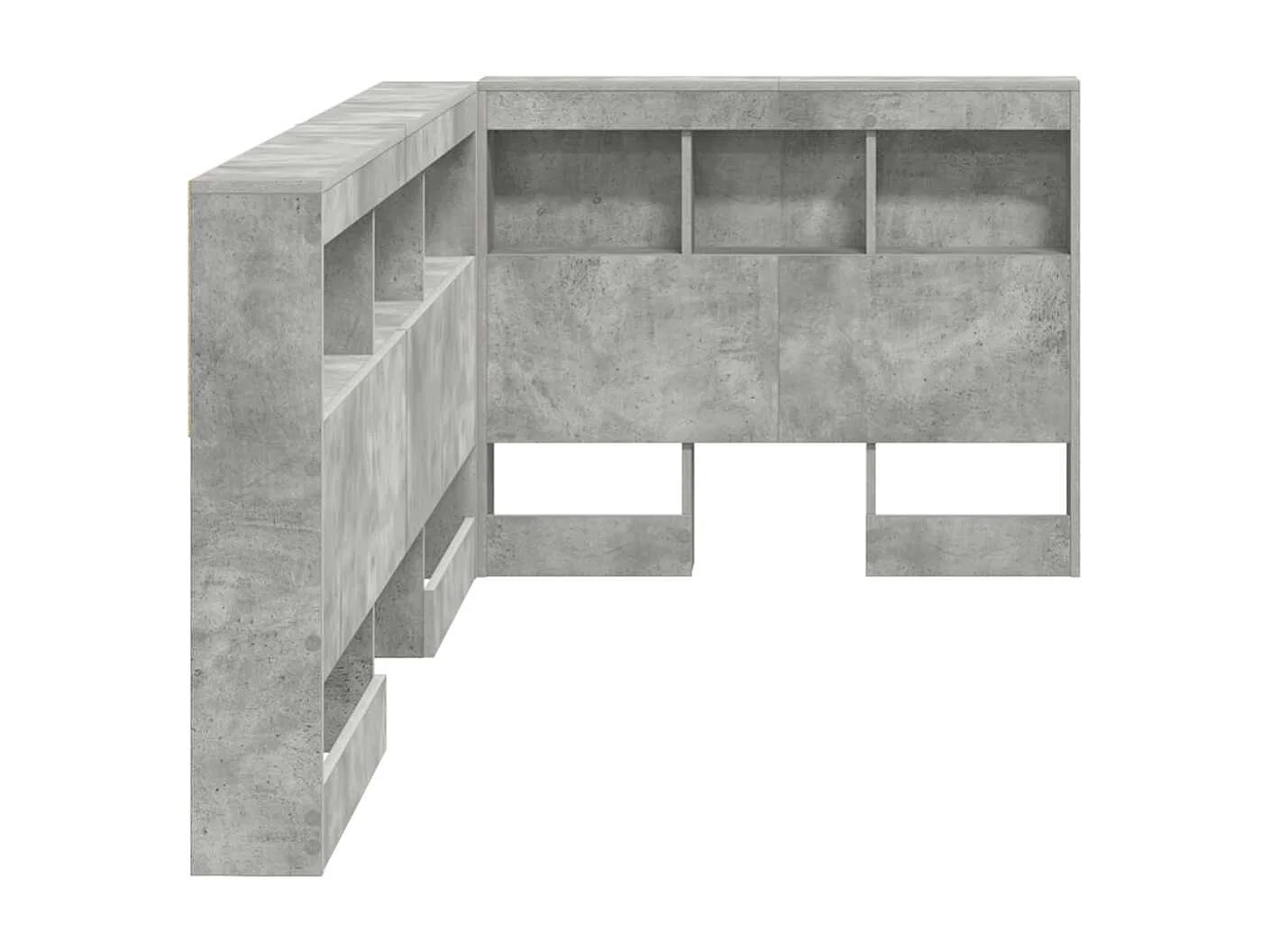 Tête de Lit de rangement | Panneau de tête pour lit Gris béton 90 cm Bois d'ingénierie