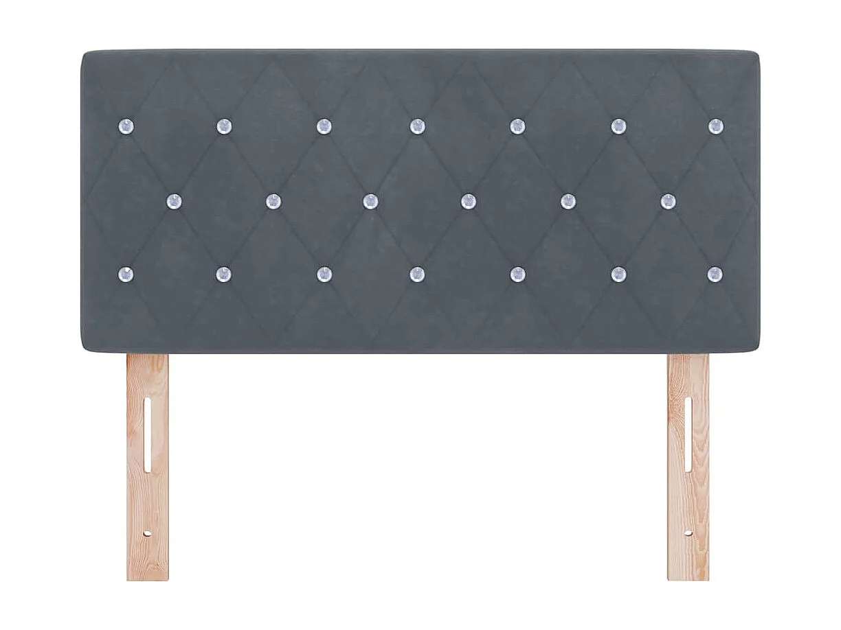 Tête de Lit | Panneau de tête pour lit Moderne LED Argyle Manuel Gris foncé 100 cm Velours