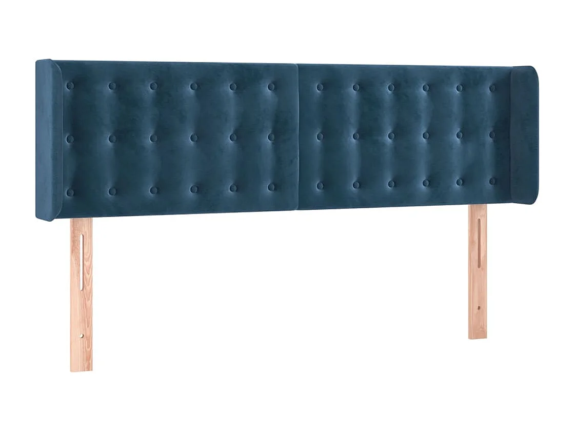 Hoofdbord | Hoofdeinde LED 147x16x78/88 cm fluweel donkerblauw