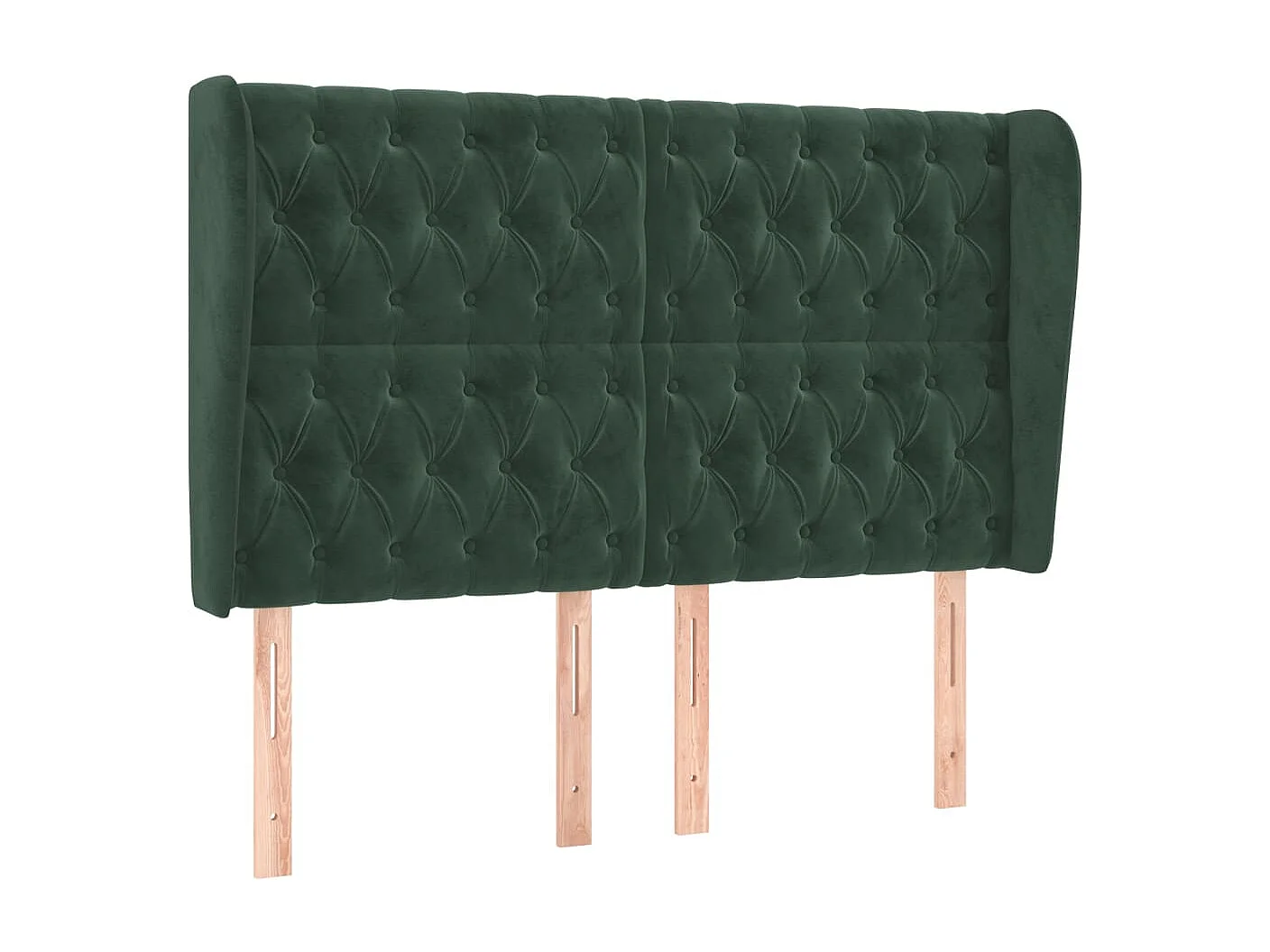 Tête de Lit | Panneau de tête pour lit Moderne avec oreilles Vert foncé 147x23x118/128 cm Velours