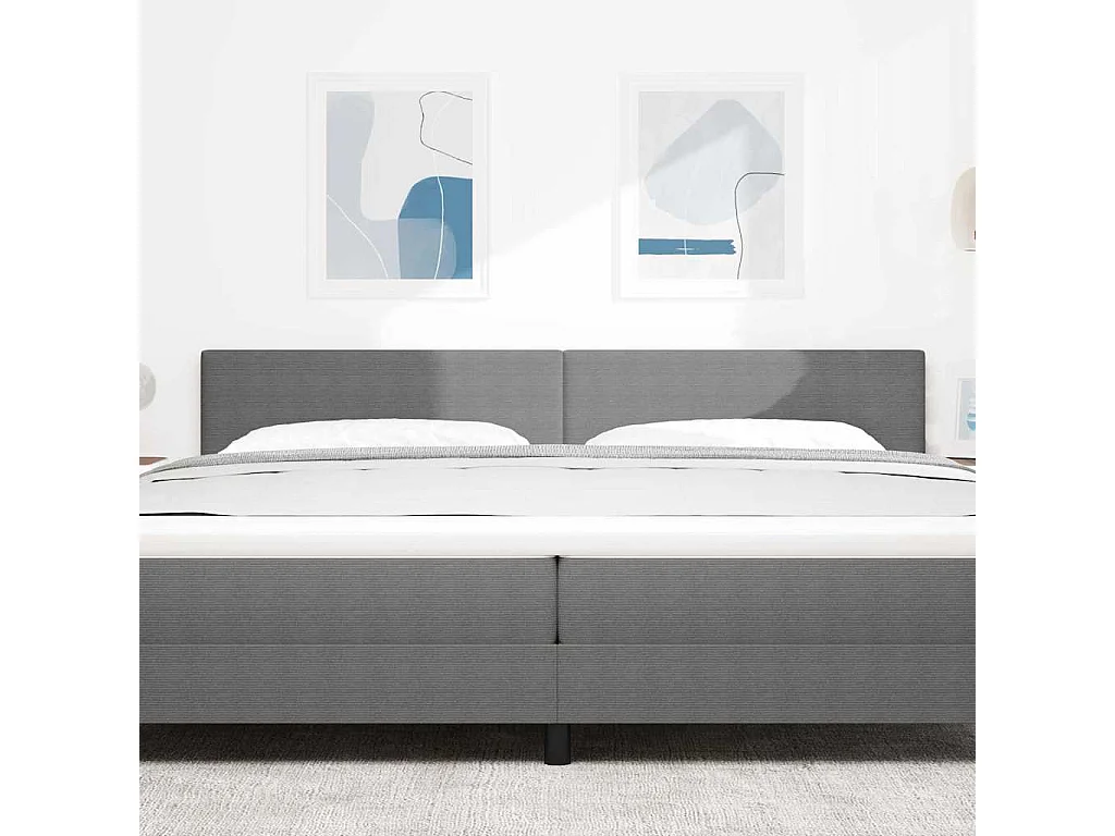 Cabecero | Cabezal de Cama | Mueble cabecero con cabecera Manual Gris claro 200 cm Tela de Rayas