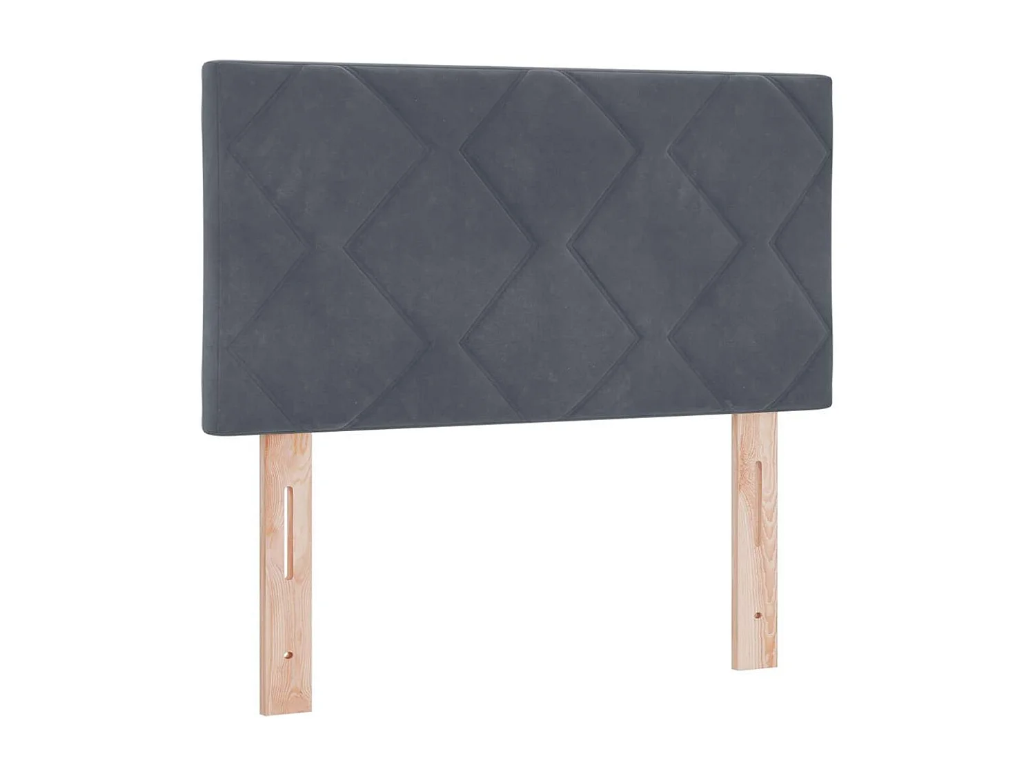 Tête de lit Montage mural | Panneau de tête pour lit Moderne  Géométrique Gris foncé 80 cm Velours