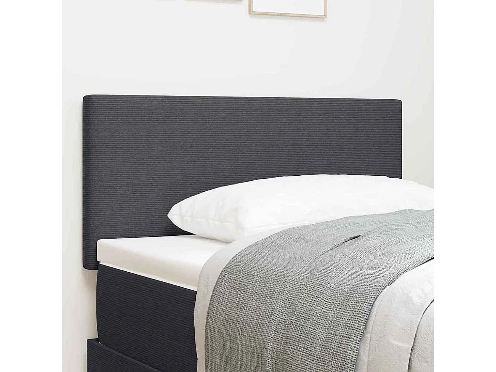 Tête de Lit | Panneau de tête pour lit Moderne LED avec des lumières à LED Gris foncé 90 cm tissu